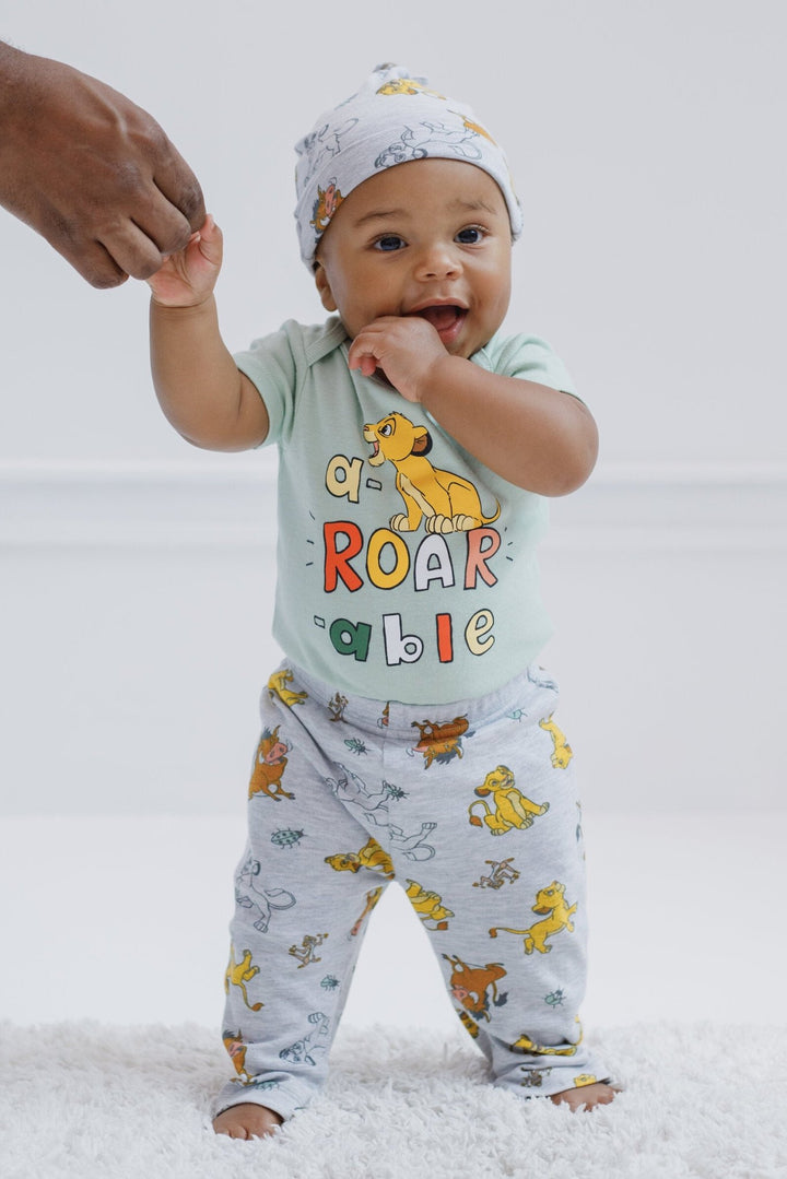 Disney Lion King Bodysuit Pants and Hat 3 Piece Outfit Set - imagikids