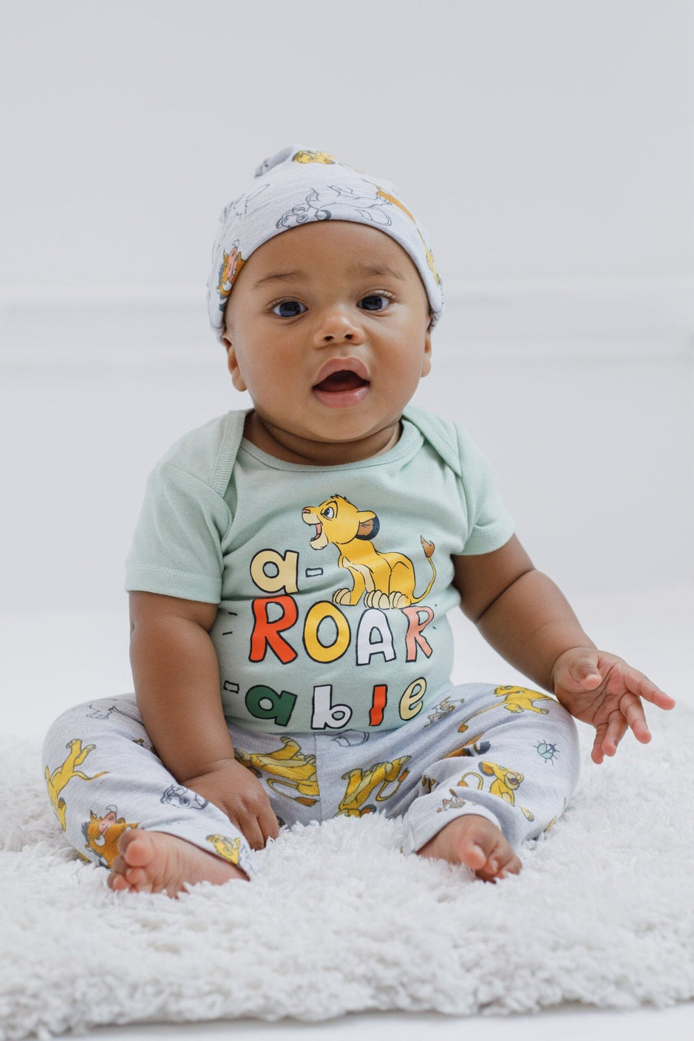 Disney Lion King Bodysuit Pants and Hat 3 Piece Outfit Set - imagikids