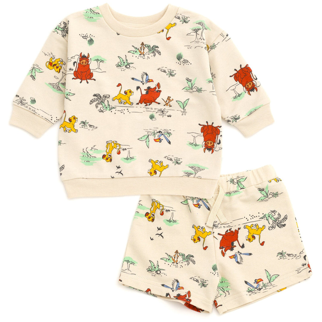 Disney Lion King French Terry Sweatshirt and Bike Shorts - imagikids