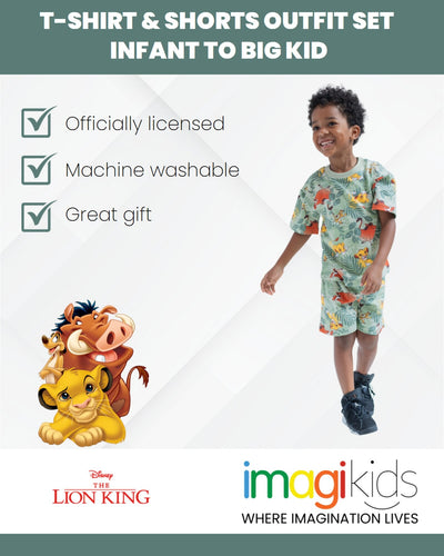 Disney Lion King French Terry T-Shirt and Bike Shorts Outfit Set - imagikids