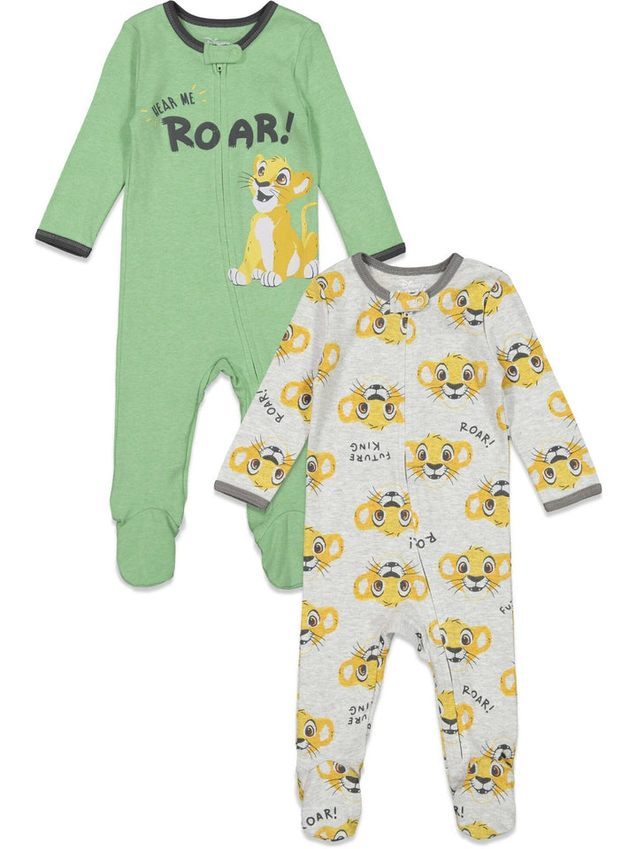 Disney Lion King Simba 2 Pack Zip Up Sleep N' Play Coveralls - imagikids