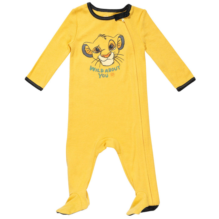 Disney Lion King Simba 2 Pack Zip Up Snap Sleep N' Play Coveralls - imagikids