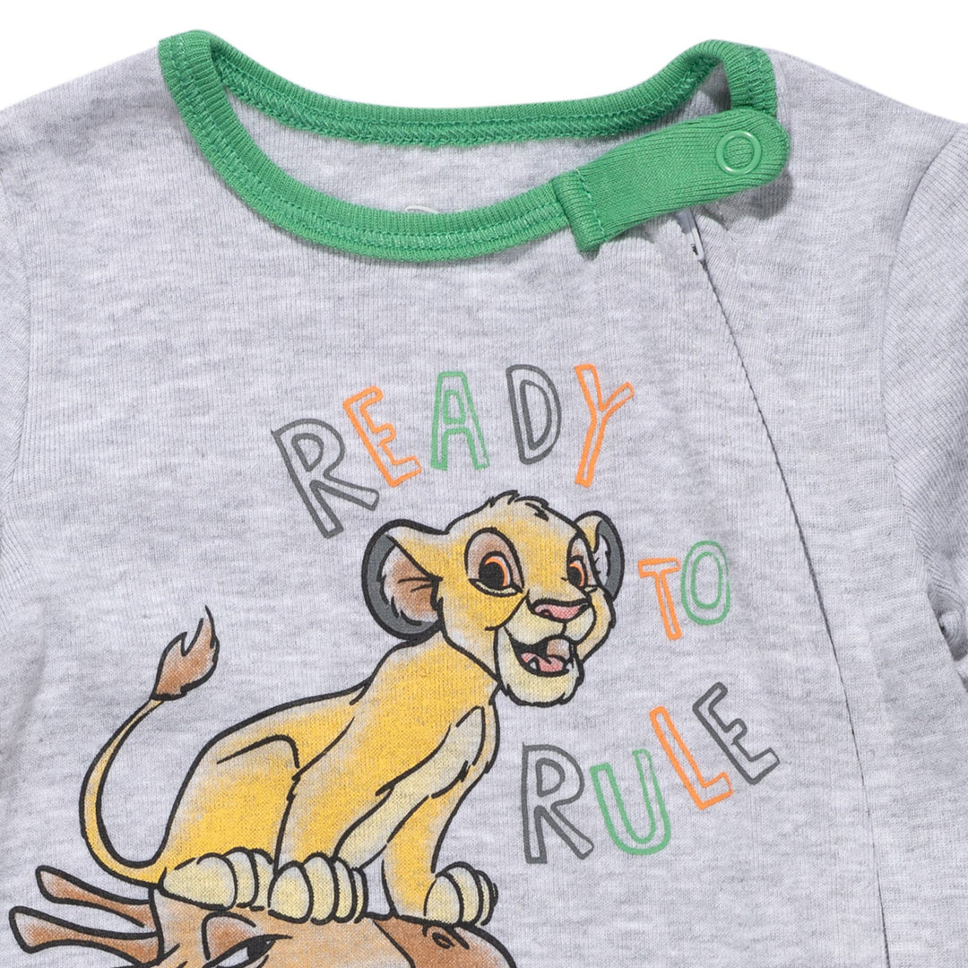 Disney Lion King Simba 2 Pack Zip Up Snap Sleep N' Play Coveralls ...