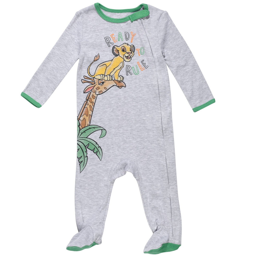 Disney Lion King Simba 2 Pack Zip Up Snap Sleep N' Play Coveralls - imagikids