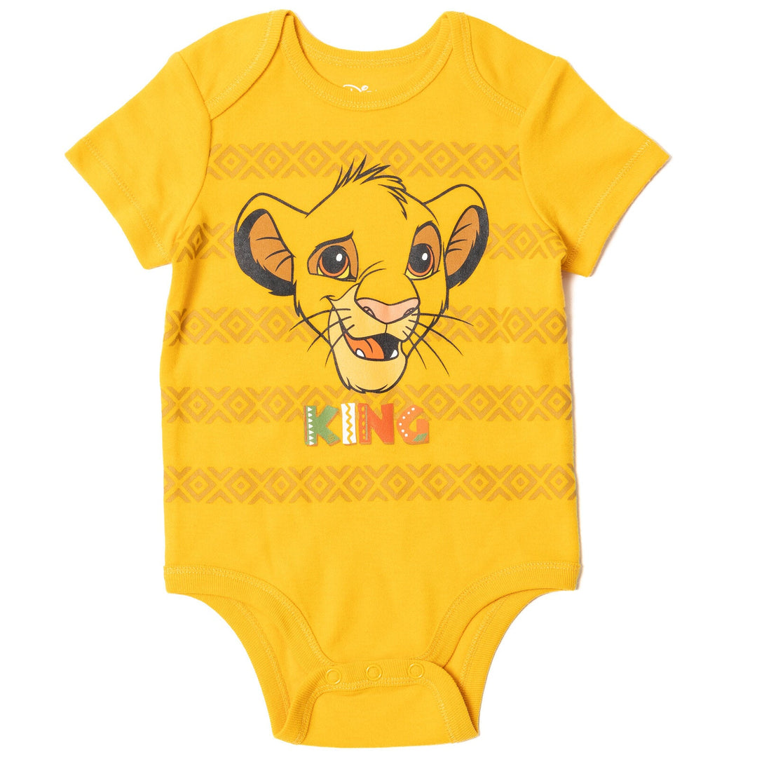 Disney Lion King Simba Bodysuit Pants and Hat 3 Piece Outfit Set - imagikids