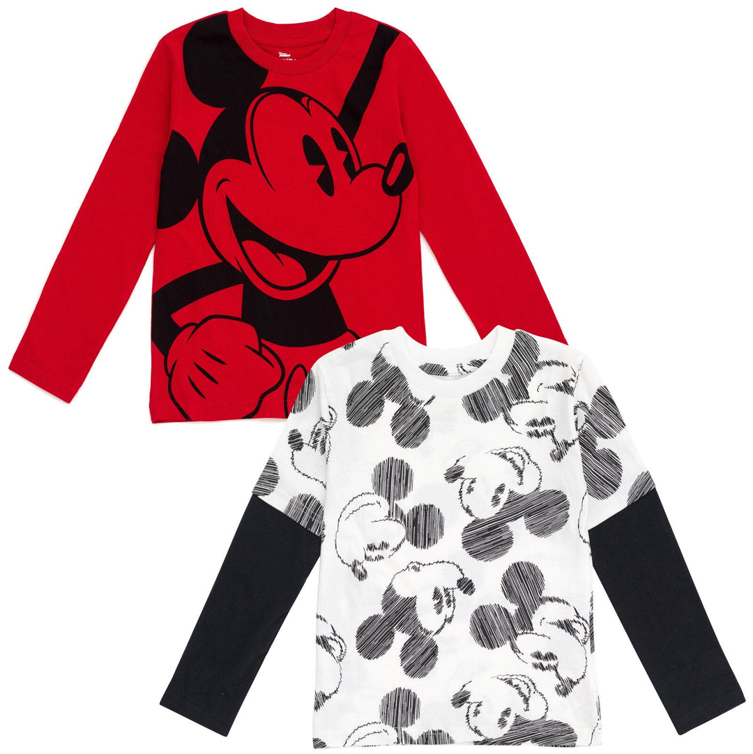 Disney Mickey Mouse 2 Pack Hangdown Long Sleeve T-Shirts - imagikids