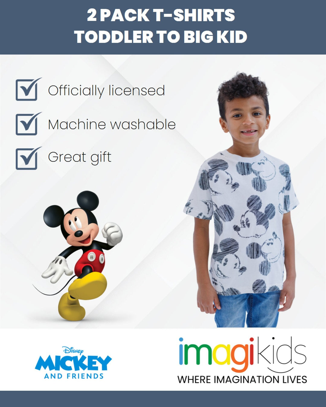 Disney Mickey Mouse 2 Pack T-Shirts - imagikids