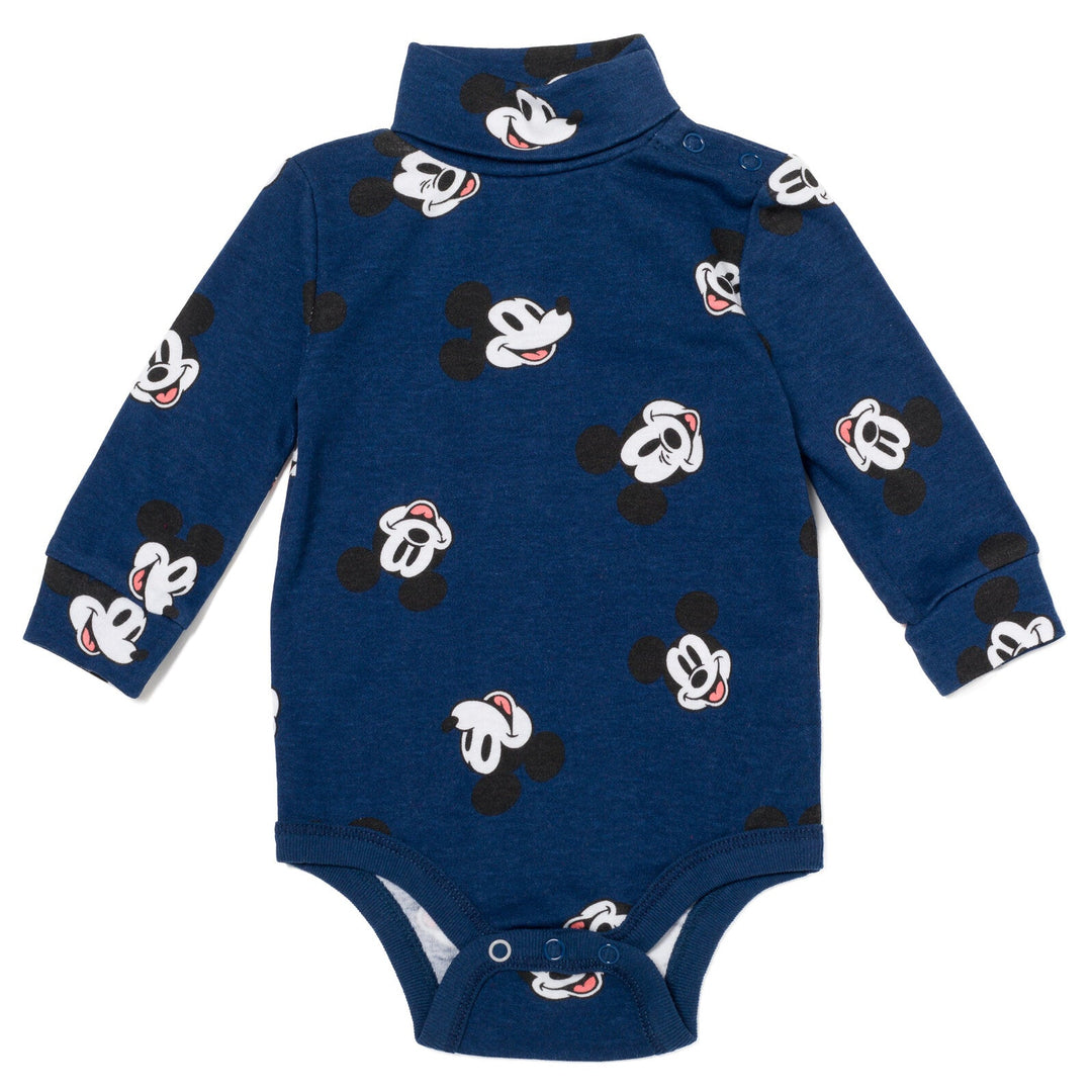 Disney Mickey Mouse 2 Pack Turtleneck Drop Shoulder Bodysuits - imagikids