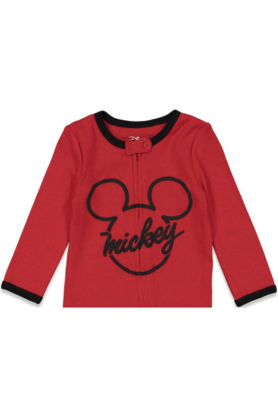 Disney Mickey Mouse 2 Pack Zip Up Long Sleeve Sleep N' Play Coveralls - imagikids