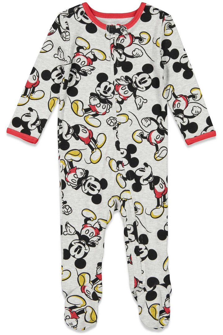 Disney Mickey Mouse 2 Pack Zip Up Long Sleeve Sleep N' Play Coveralls - imagikids