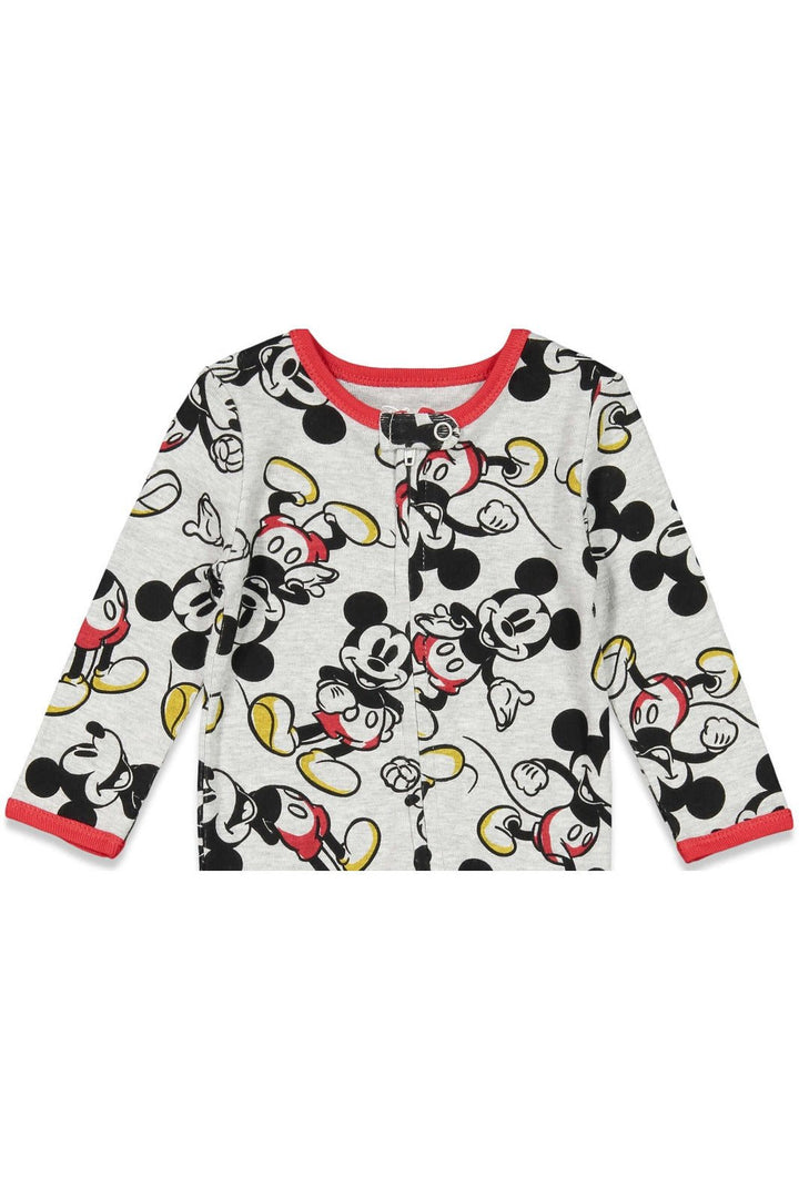 Disney Mickey Mouse 2 Pack Zip Up Long Sleeve Sleep N' Play Coveralls - imagikids