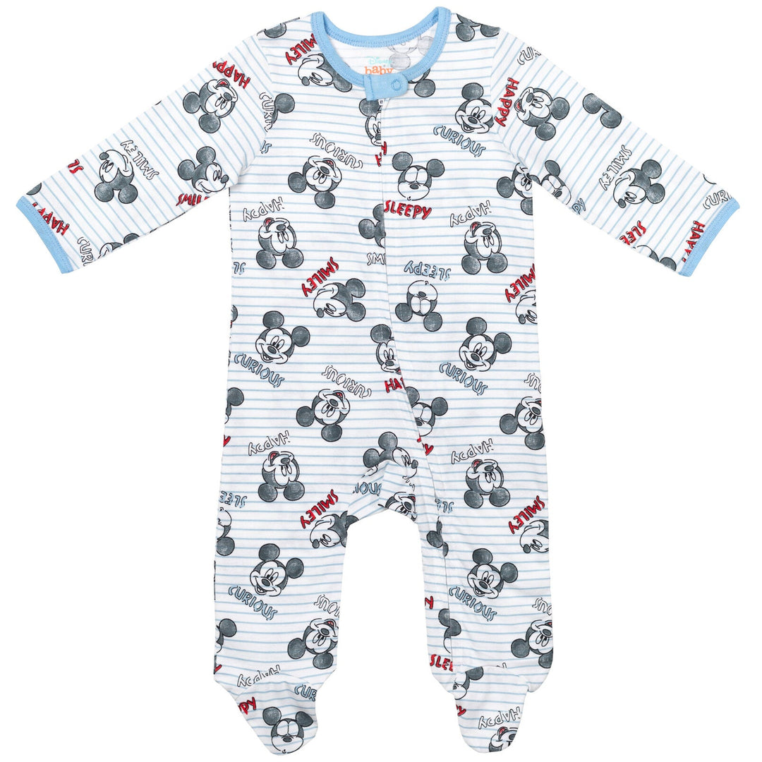 Disney Mickey Mouse 2 Pack Zip Up Sleep N' Play Coveralls - imagikids