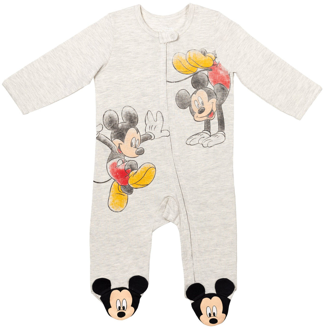 Disney Mickey Mouse 2 Pack Zip Up Sleep N' Play Coveralls - imagikids