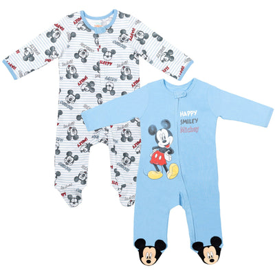 Disney Mickey Mouse 2 Pack Zip Up Sleep N' Play Coveralls - imagikids