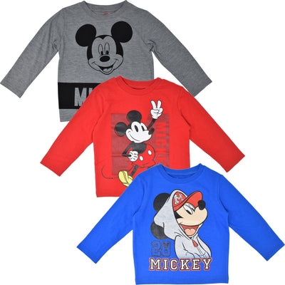 Disney Mickey Mouse 3 Pack Long Sleeve T-Shirts - imagikids