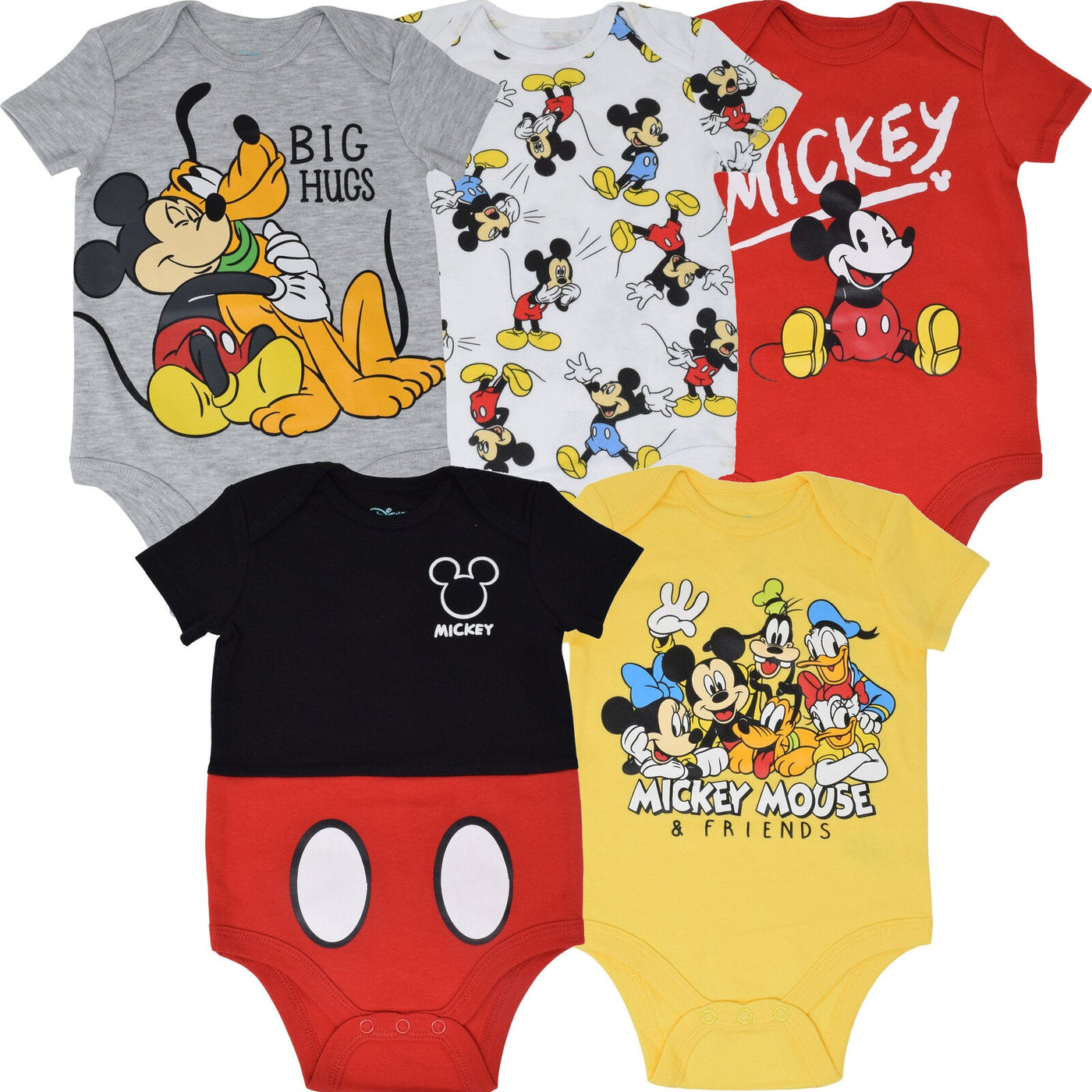 Disney Mickey Mouse 5 Pack Bodysuits - imagikids