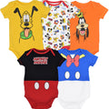 Disney Mickey Mouse 5 Pack Cuddly Bodysuits