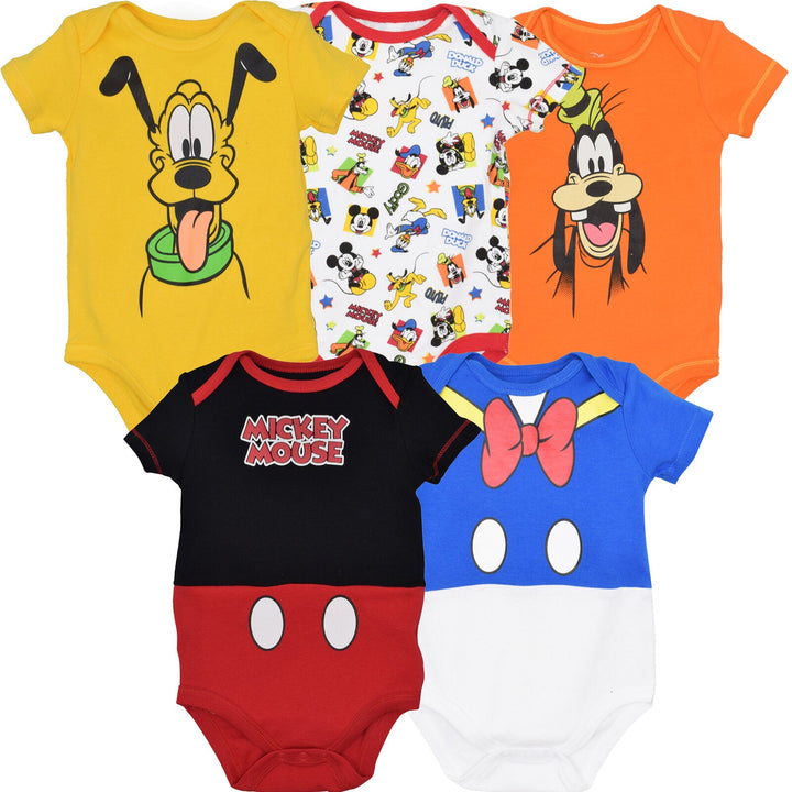 Disney Mickey Mouse 5 Pack Cuddly Bodysuits - imagikids