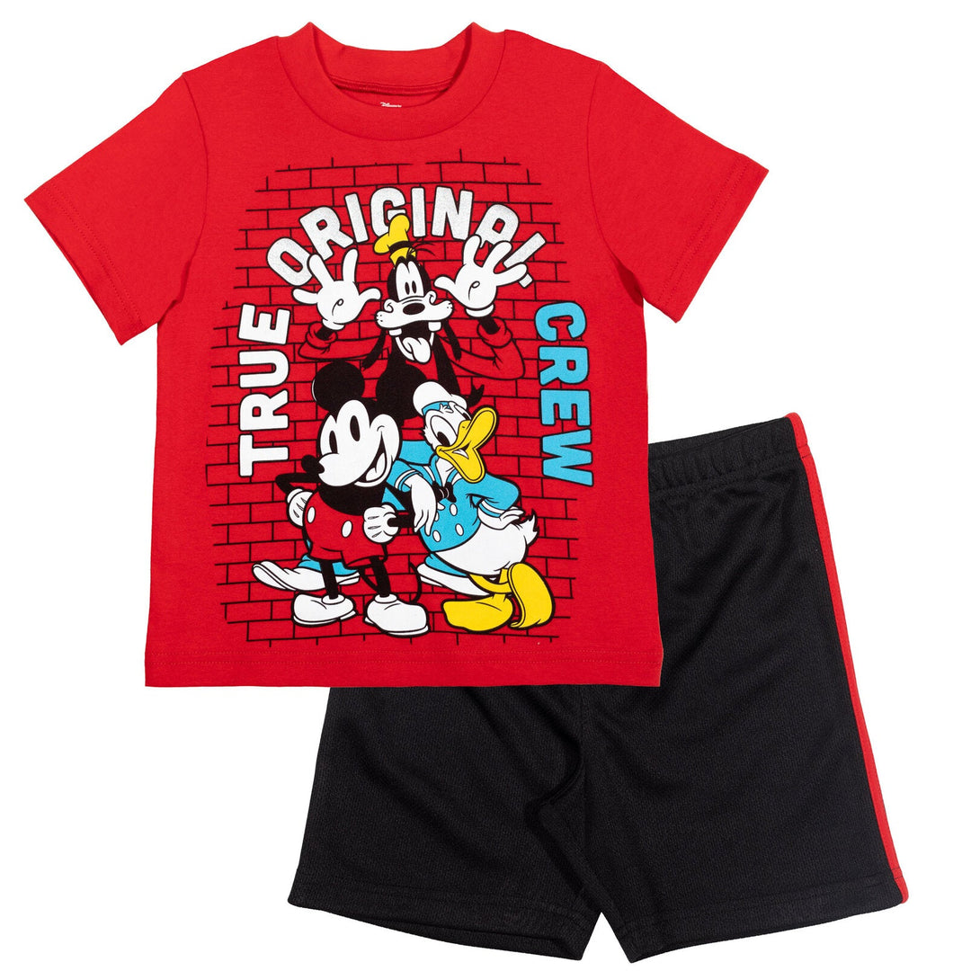 Disney Mickey Mouse Athletic T-Shirt Mesh Shorts Outfit Set - imagikids