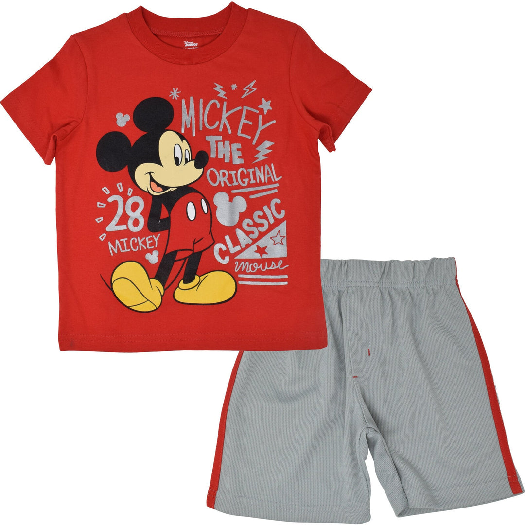 Disney Mickey Mouse Athletic T-Shirt Mesh Shorts Outfit Set - imagikids