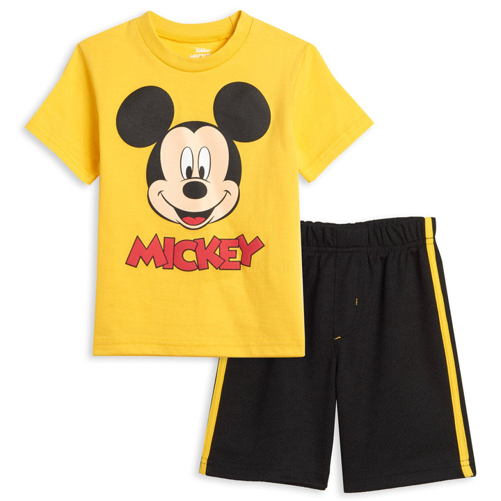 Disney Mickey Mouse Athletic T-Shirt Mesh Shorts Outfit Set - imagikids