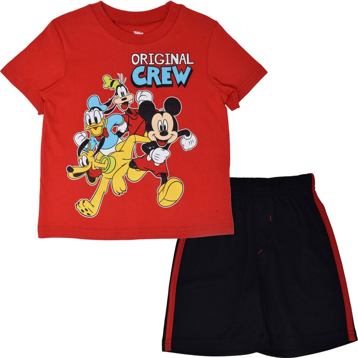 Disney Mickey Mouse Athletic T-Shirt & Mesh Shorts Outfit Set - imagikids