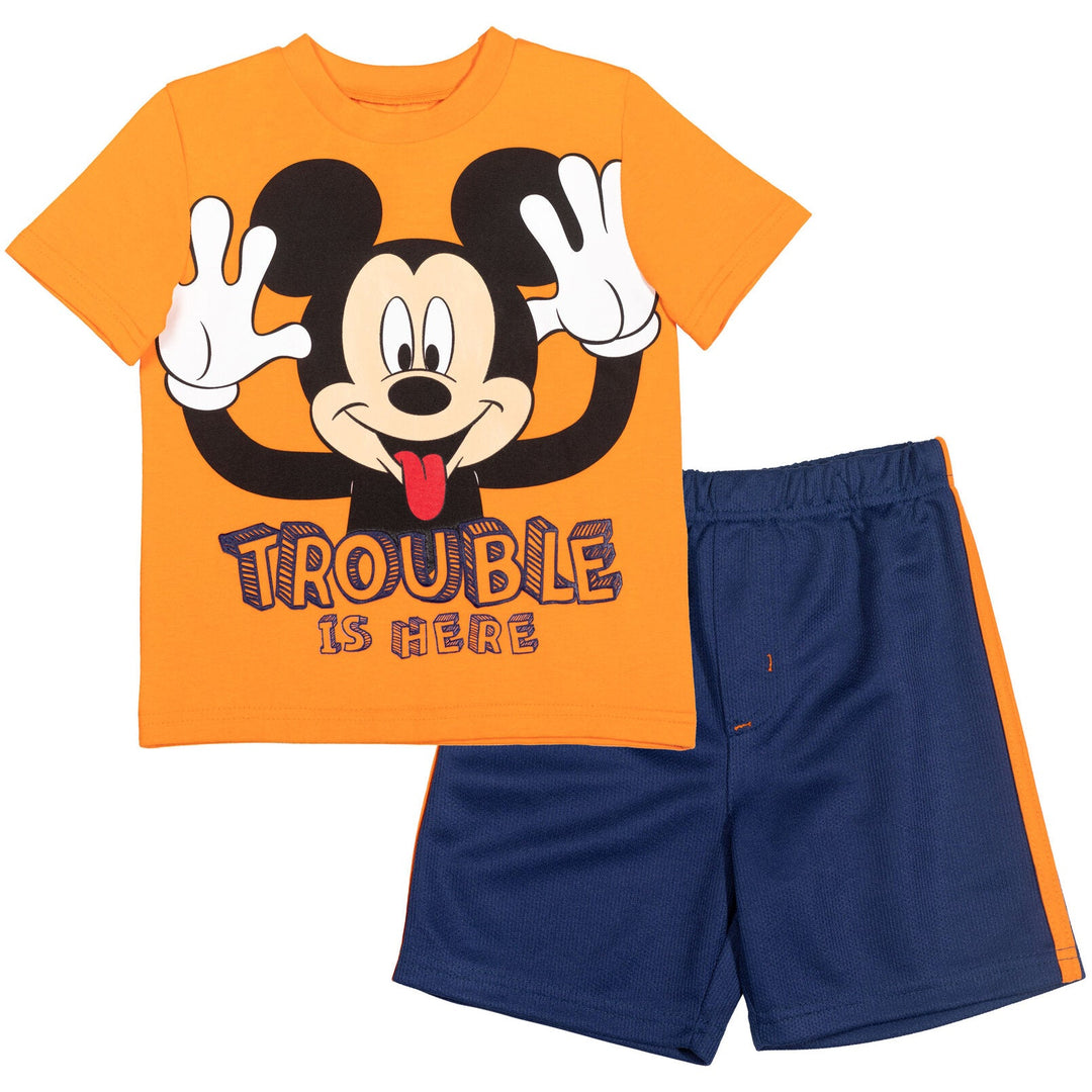 Disney Mickey Mouse Athletic T-Shirt Mesh Shorts Outfit Set - imagikids