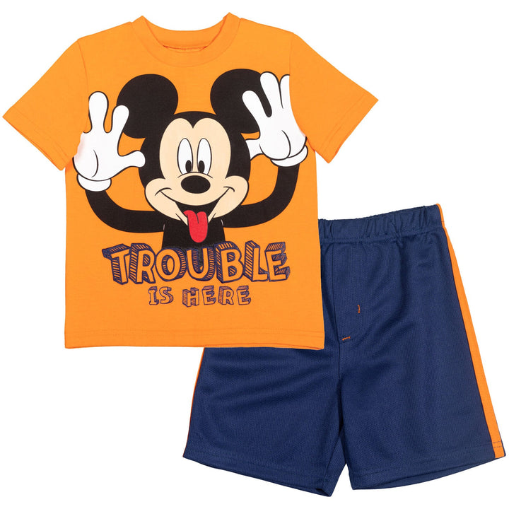 Disney Mickey Mouse Athletic T-Shirt Mesh Shorts Outfit Set - imagikids