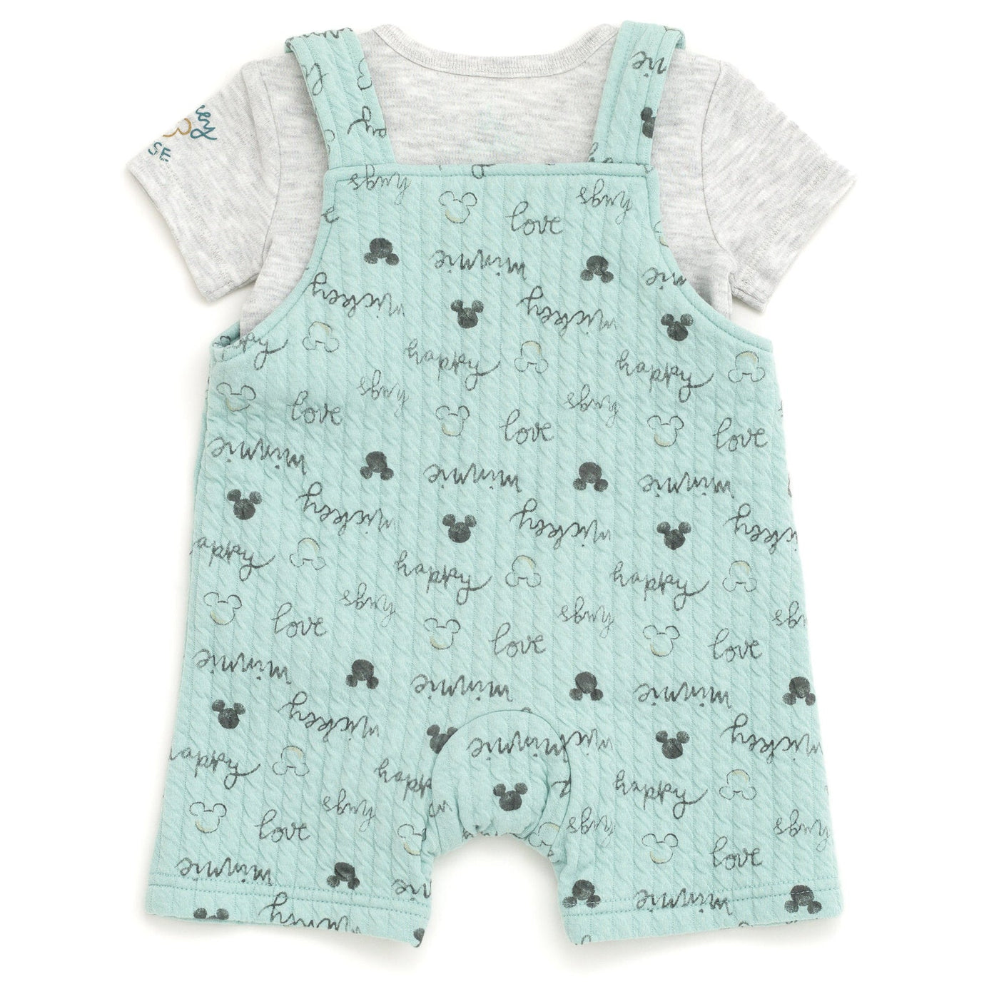 Disney Mickey Mouse Bodysuit and Short Overalls Outfit Set - imagikids