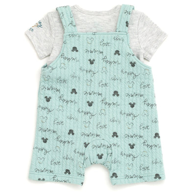 Disney Mickey Mouse Bodysuit and Short Overalls Outfit Set - imagikids