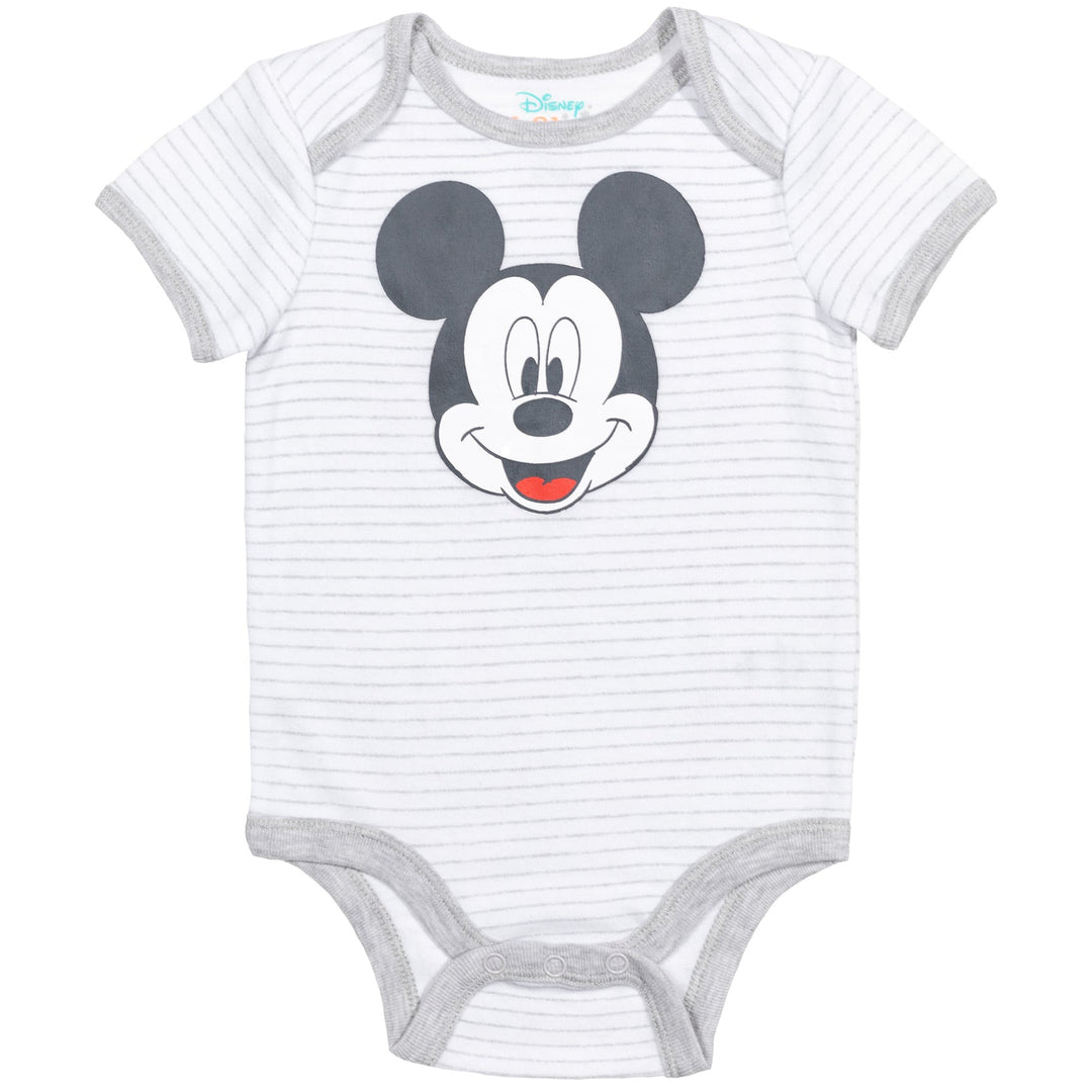 Disney Mickey Mouse Bodysuit Pants Bib and Hat 4 Piece Outfit Set - imagikids