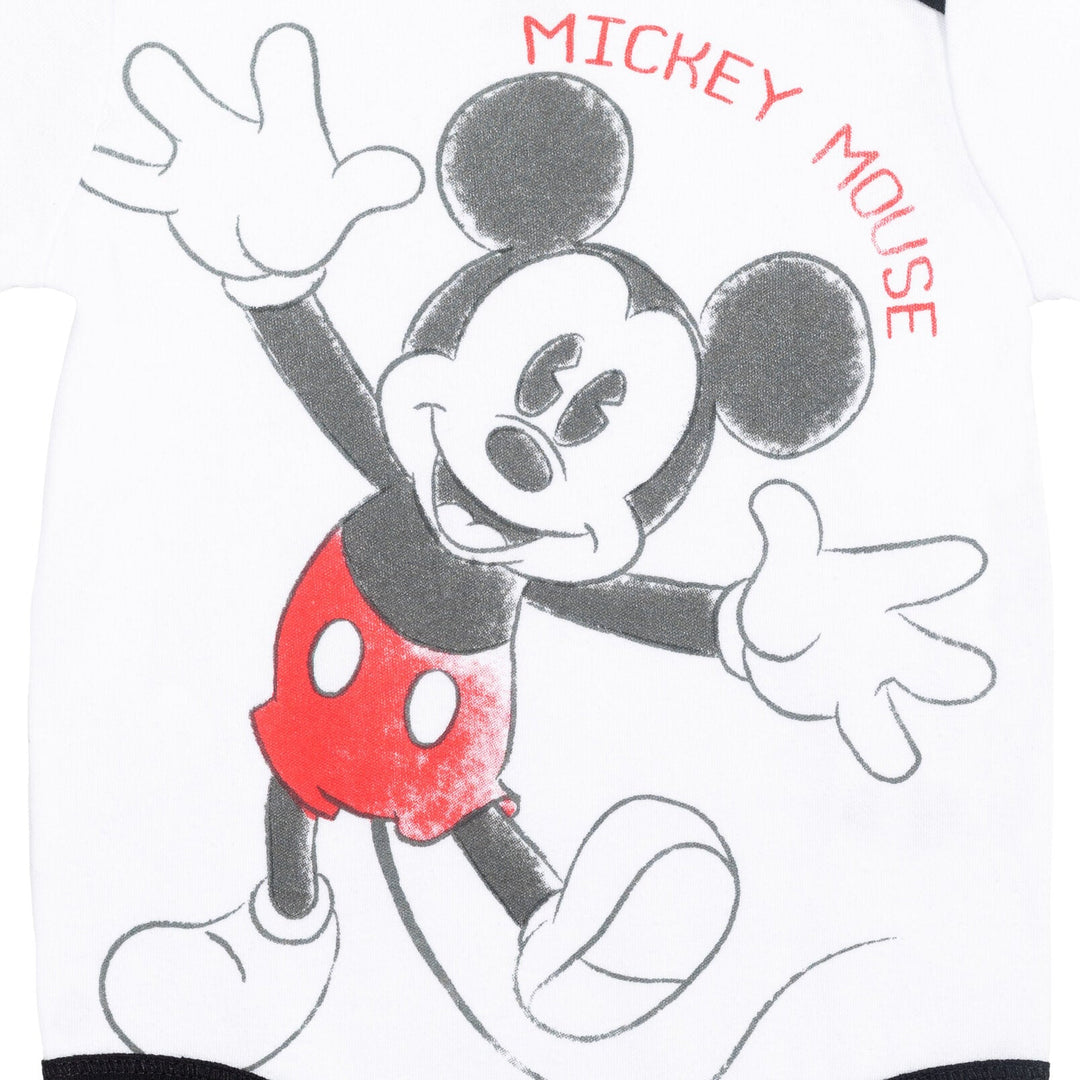 Disney Mickey Mouse Bodysuit Pants Bib and Hat 4 Piece Outfit Set - imagikids