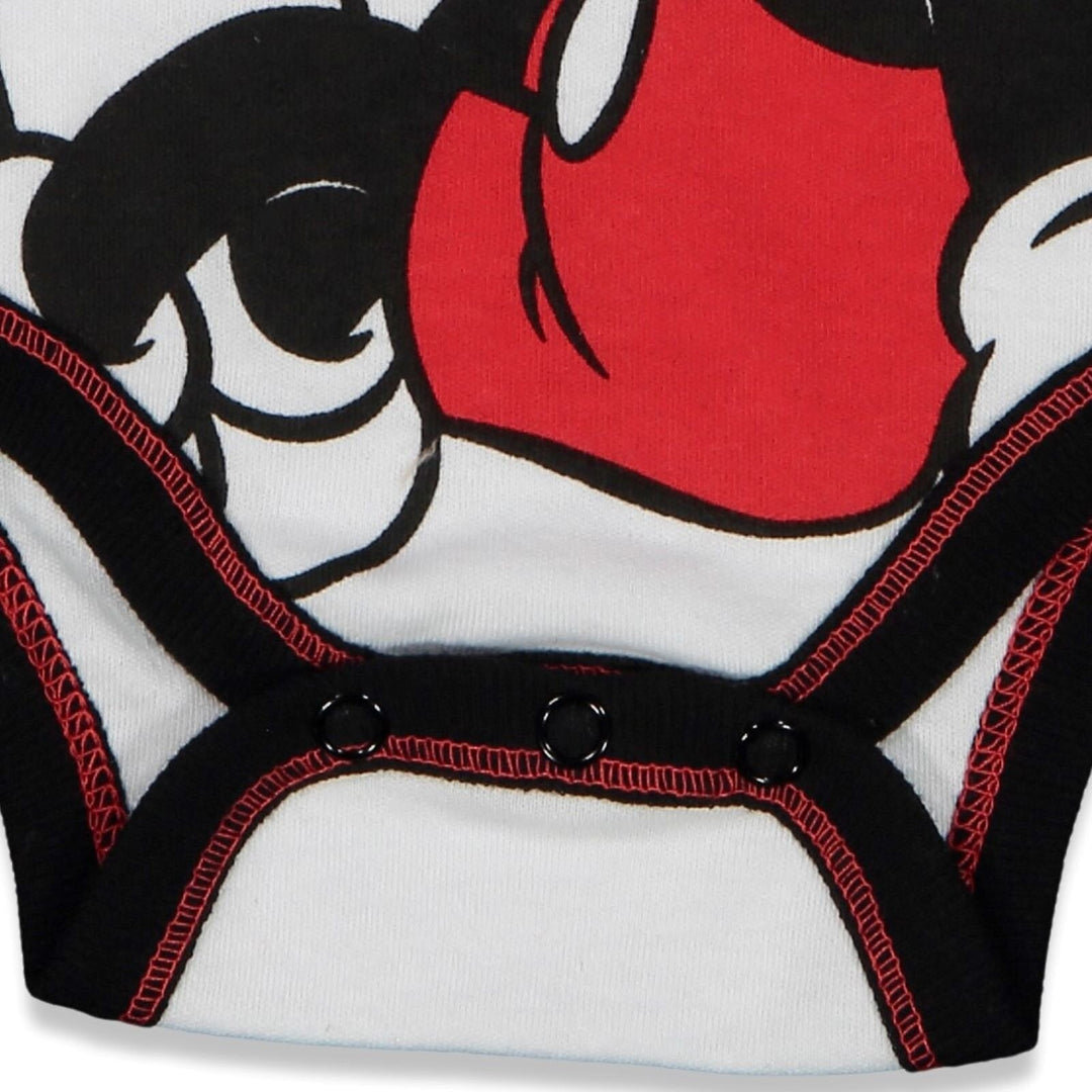 Disney Mickey Mouse Bodysuit Pants Bib and Hat 4 Piece Outfit Set - imagikids