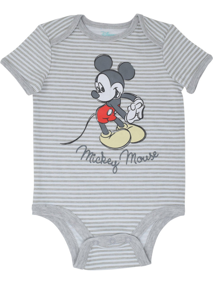 Disney Mickey Mouse Bodysuit Pants Bib and Hat 4 Piece Outfit Set - imagikids