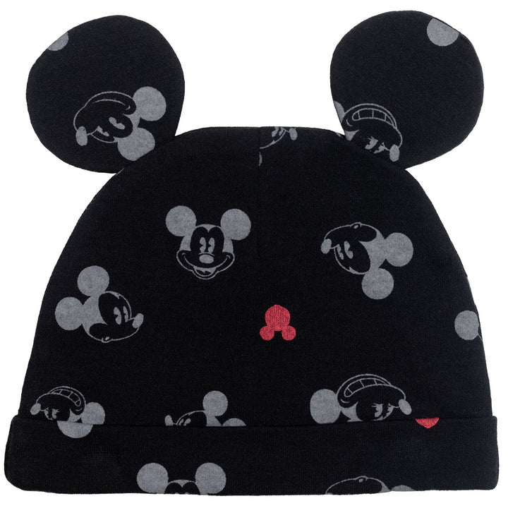 Disney Mickey Mouse Bodysuit Pants Bib and Hat 4 Piece Outfit Set - imagikids