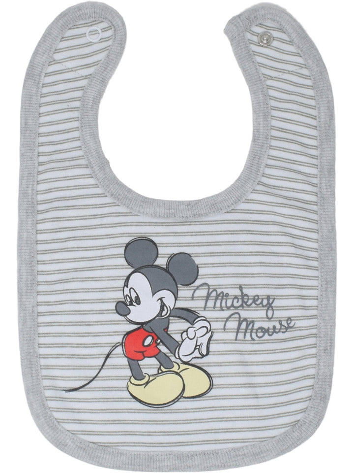 Disney Mickey Mouse Bodysuit Pants Bib and Hat 4 Piece Outfit Set - imagikids