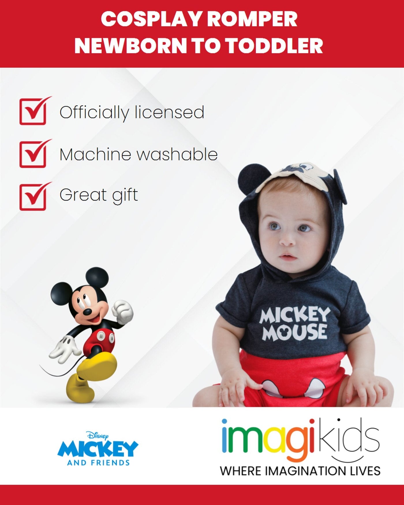 Disney Mickey Mouse Cosplay Romper - imagikids
