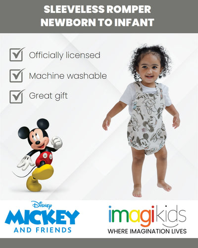 Disney Mickey Mouse Cotton Gauze Short Overalls - imagikids