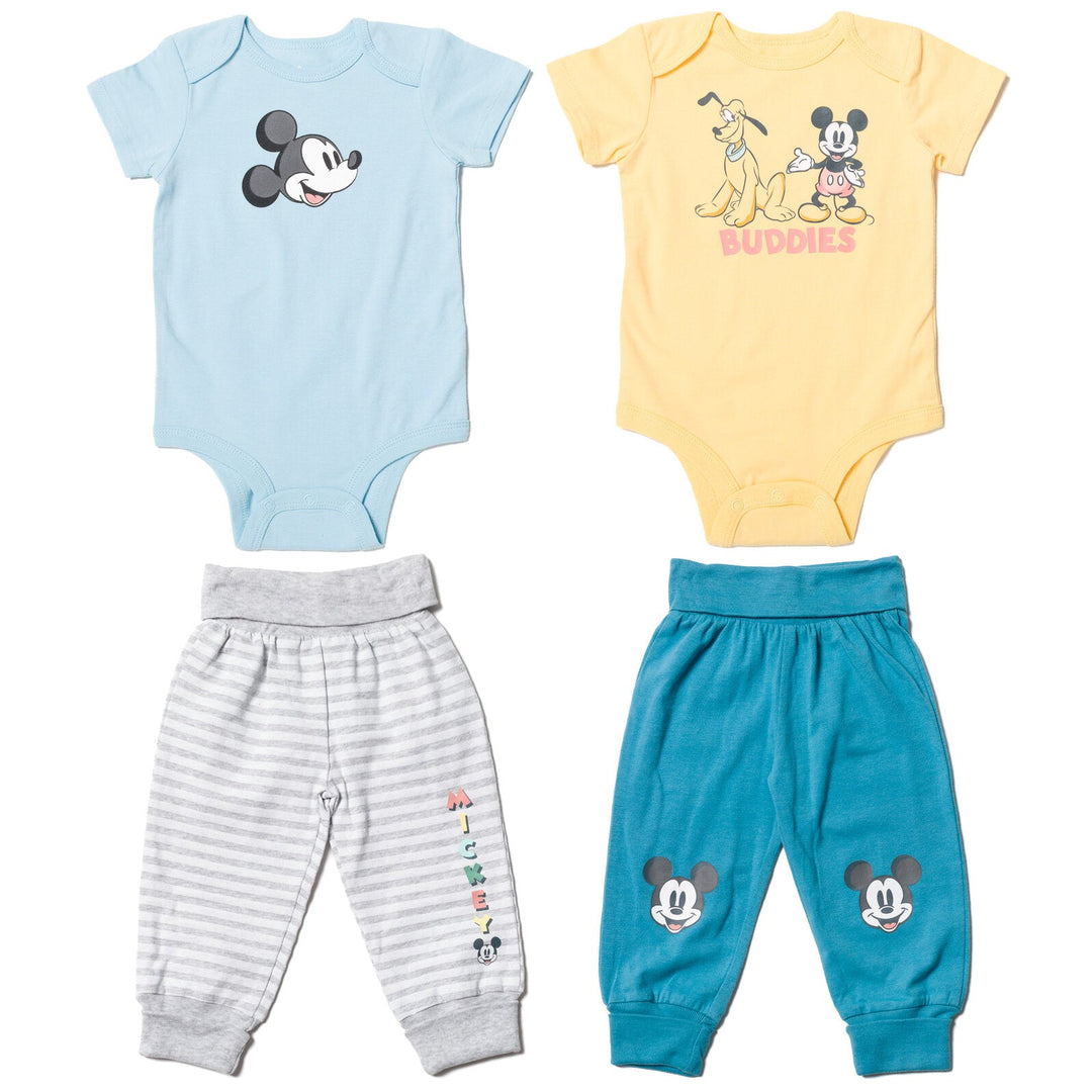 Disney Mickey Mouse Cuddly Snap Short Sleeve Bodysuits & Pants - imagikids