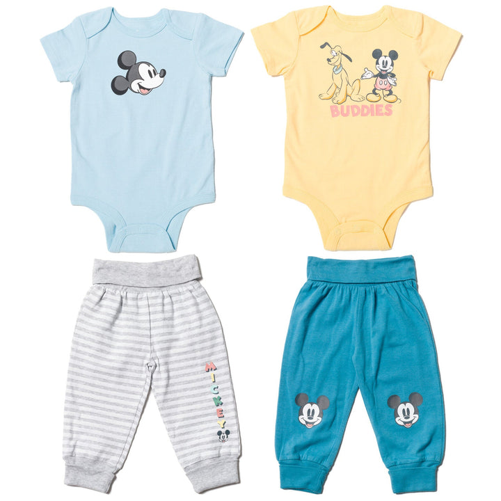 Disney Mickey Mouse Cuddly Snap Short Sleeve Bodysuits & Pants - imagikids