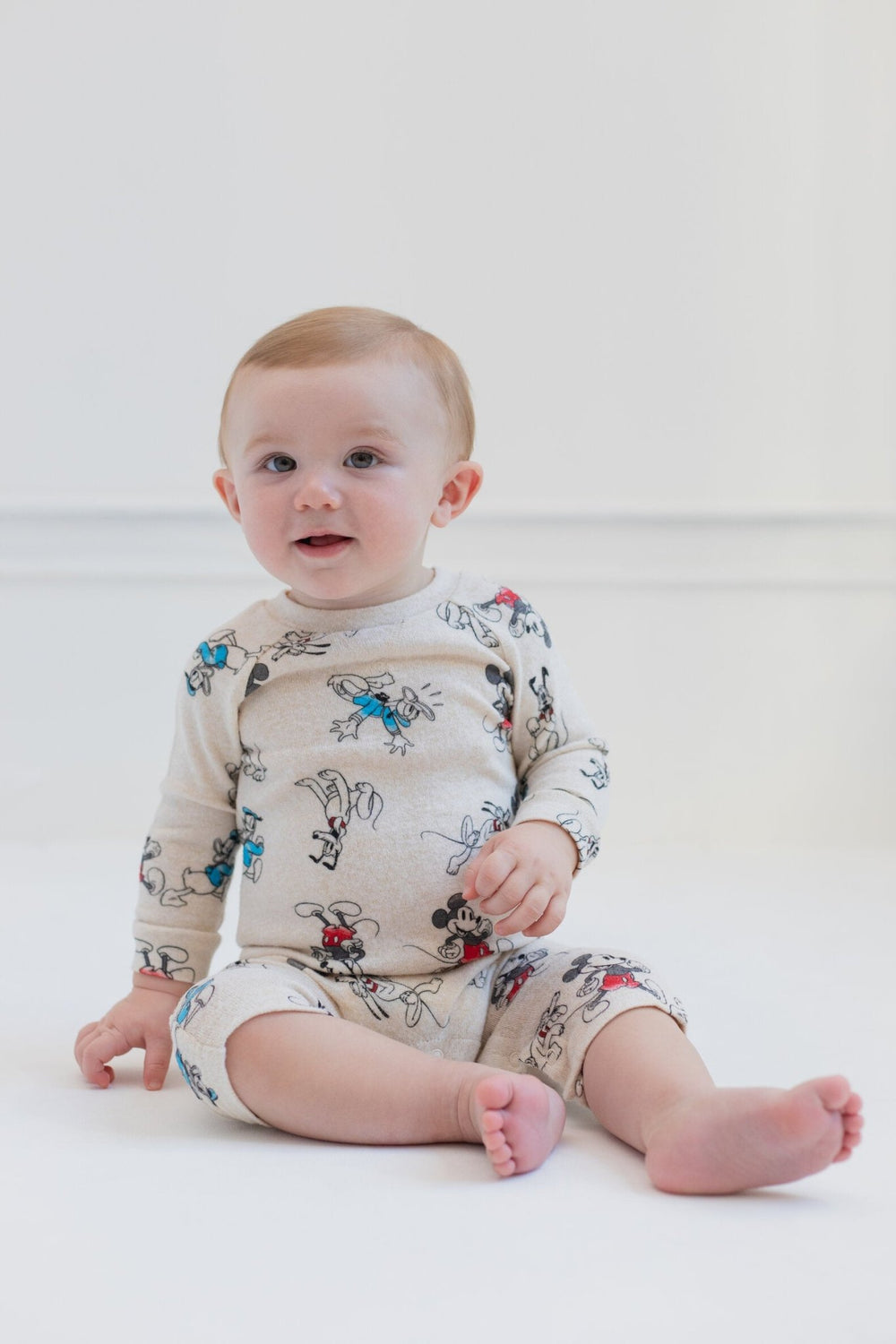 Disney Mickey Mouse Donald Duck Goofy Baby Snap Sleep N' Play Coverall Newborn to Infant - imagikids