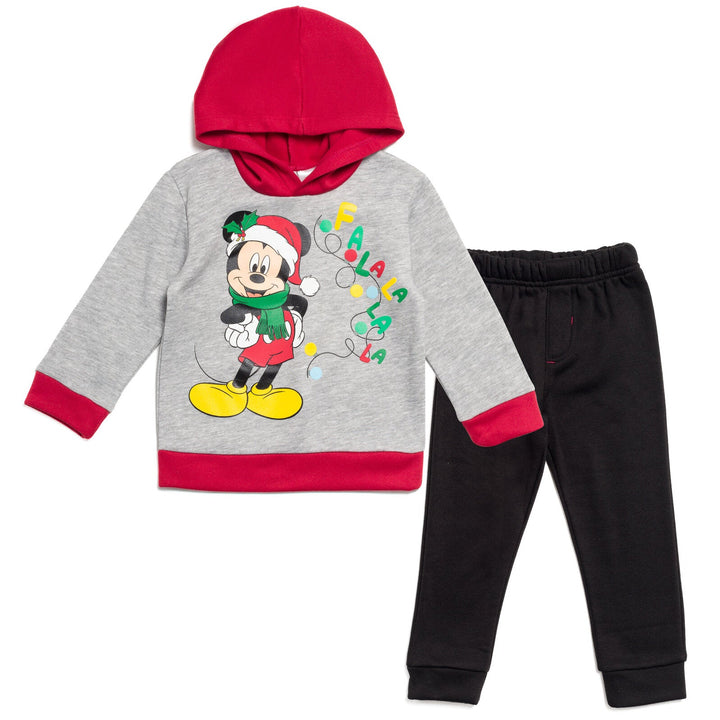 Disney Mickey Mouse Fleece Pullover Hoodie and Pants Outfit Set - imagikids