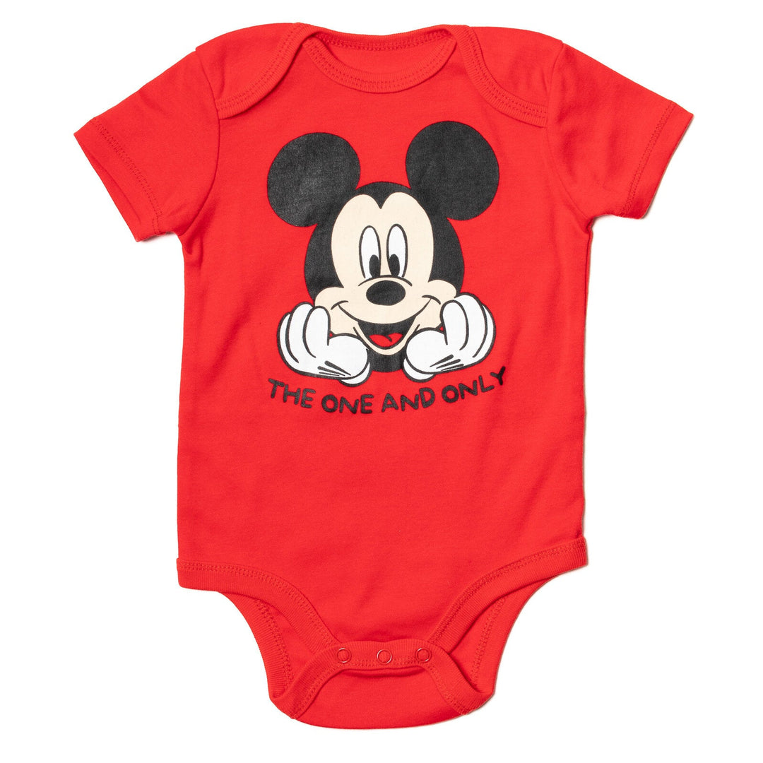 Disney Mickey Mouse Fleece Pullover Hoodie Bodysuit and Pants 3 Piece Outfit Set - imagikids