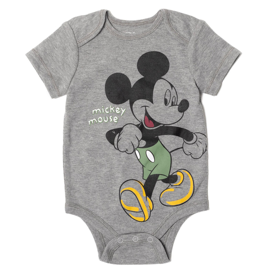 Disney Mickey Mouse Fleece Pullover Hoodie Bodysuit and Pants 3 Piece Outfit Set - imagikids