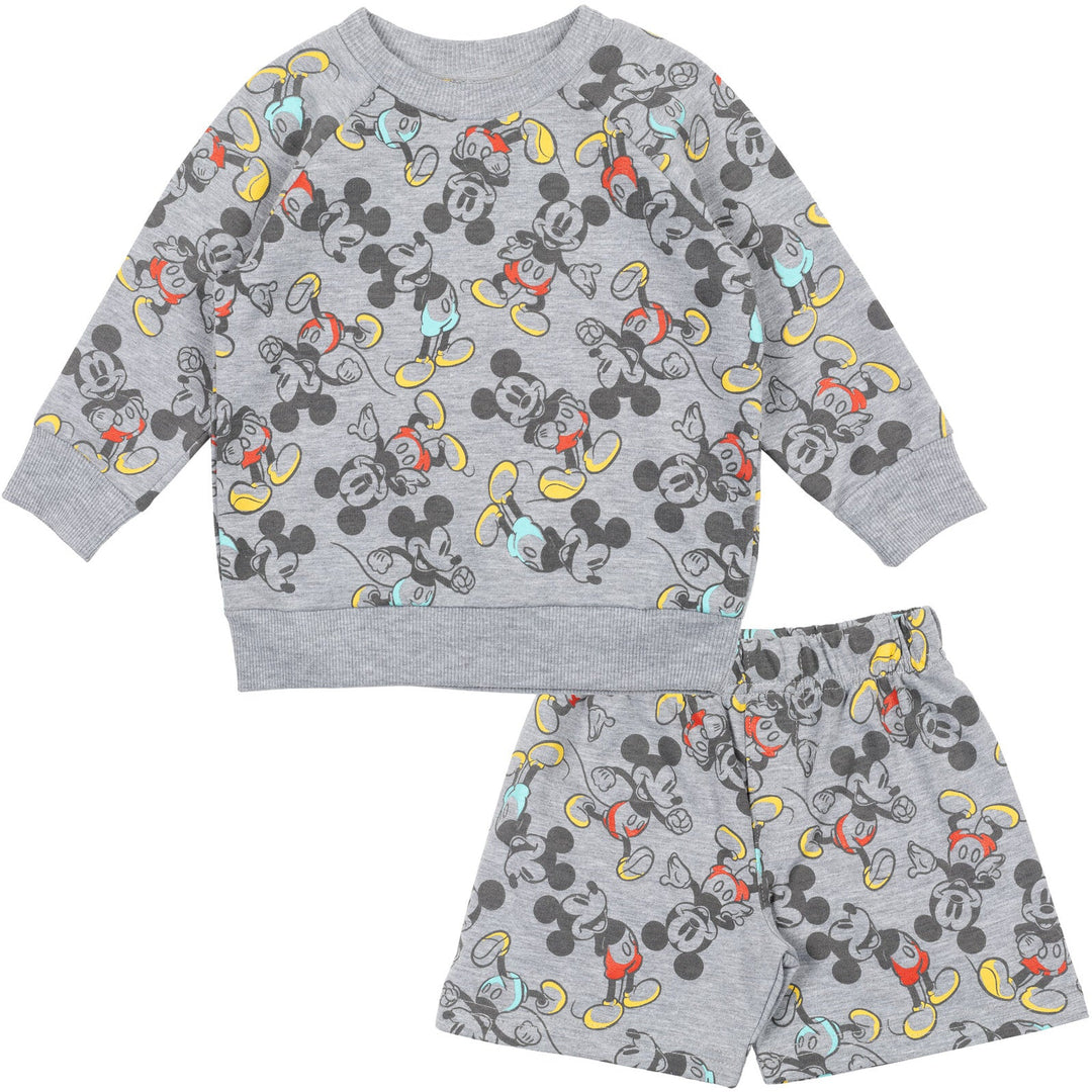 Disney Mickey Mouse French Terry Sweatshirt and Shorts - imagikids