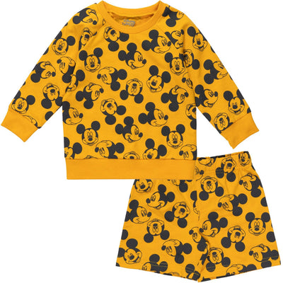 Disney Mickey Mouse French Terry Sweatshirt and Shorts - imagikids
