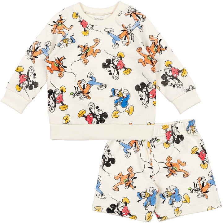 Disney Mickey Mouse French Terry Sweatshirt and Shorts - imagikids