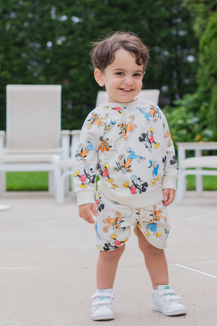 Disney Mickey Mouse French Terry Sweatshirt and Shorts - imagikids