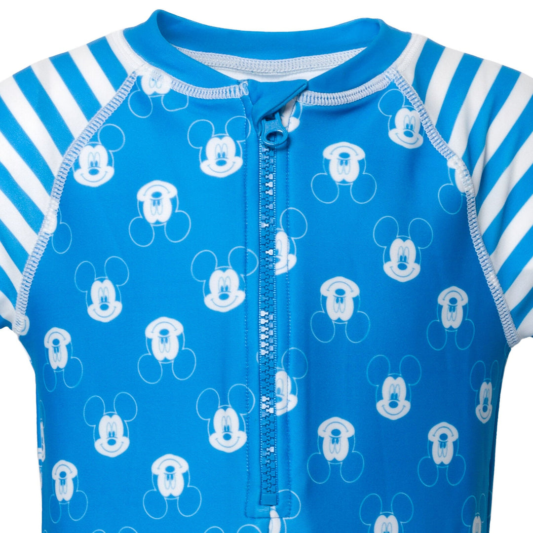 Disney Mickey Mouse Half Zip UPF 50+ One Piece Bathing Suit - imagikids