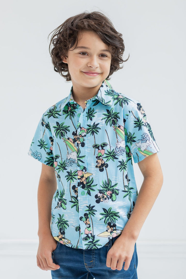 Disney Mickey Mouse Hawaiian Button Down Dress Shirt - imagikids